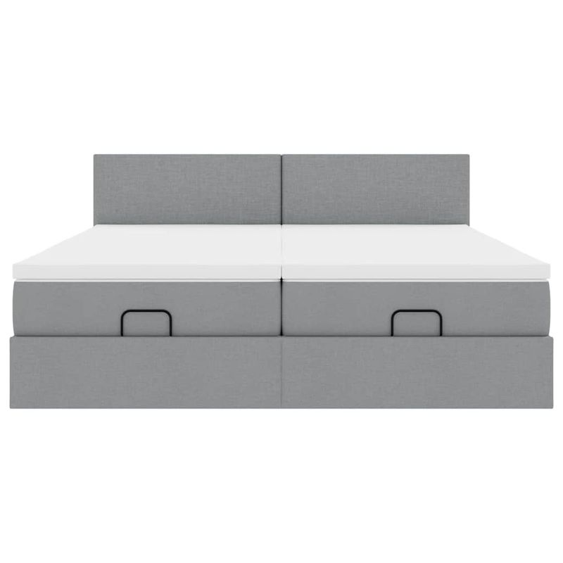 Casa si Gradina - Mobilier - Paturi si accesorii - Paturi - Cadru de pat otoman cu saltele Gri deschis 180x200cm Material - Infinity.ro