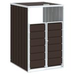Casa si Gradina - Mobilier - Organizare si depozitare - Cosuri de gunoi - Depozitare cos gunoi cu roti, 1 cos, maro, 72x81x115 cm, otel - Infinity.ro