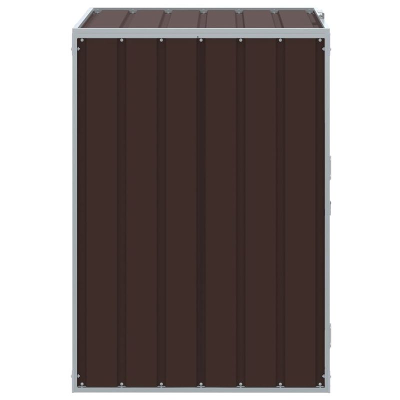 Casa si Gradina - Mobilier - Organizare si depozitare - Cosuri de gunoi - Depozitare cos gunoi cu roti, 1 cos, maro, 72x81x115 cm, otel - Infinity.ro