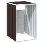Casa si Gradina - Gradina si terasa - Mobilier exterior - Dulapuri si lazi depozitare exterior - Depozitare cos gunoi cu roti, 1 cos, maro, 72x81x115 cm, otel - Infinity.ro