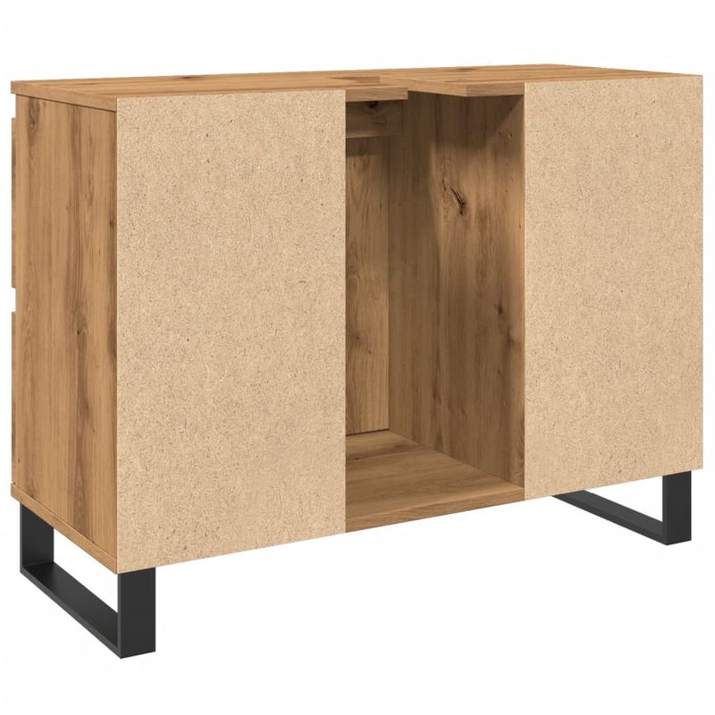 Casa si Gradina - Mobilier - Mobilier baie - Comode baie - Dulap chiuveta baie stejar artizanal 80x33x60 cm lemn prelucrat - Infinity.ro