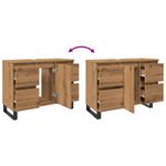 Casa si Gradina - Mobilier - Mobilier baie - Comode baie - Dulap chiuveta baie stejar artizanal 80x33x60 cm lemn prelucrat - Infinity.ro