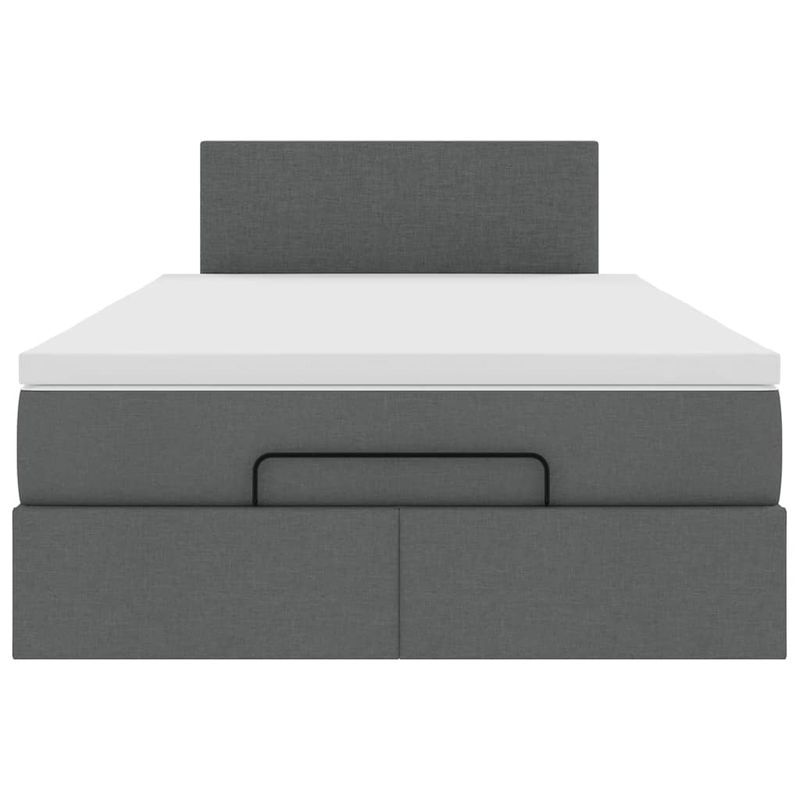 Casa si Gradina - Mobilier - Paturi si accesorii - Paturi - Pat otoman cu saltea tesatura gri inchis 120x190 cm, model design simplu - Infinity.ro
