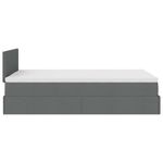 Casa si Gradina - Mobilier - Paturi si accesorii - Paturi - Pat otoman cu saltea tesatura gri inchis 120x190 cm, model design simplu - Infinity.ro