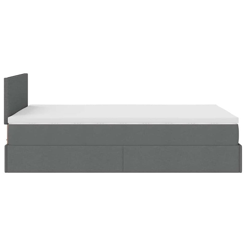 Casa si Gradina - Mobilier - Paturi si accesorii - Paturi - Pat otoman cu saltea tesatura gri inchis 120x190 cm, model design simplu - Infinity.ro