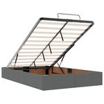 Casa si Gradina - Mobilier - Paturi si accesorii - Paturi - Pat otoman cu saltea tesatura gri inchis 120x190 cm, model design simplu - Infinity.ro
