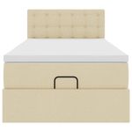 Casa si Gradina - Mobilier - Paturi si accesorii - Paturi - Cadru de pat otoman cu saltea crem 90x190cm stofa - Infinity.ro