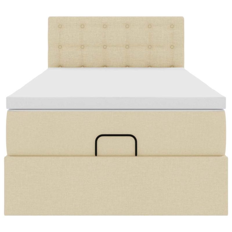 Casa si Gradina - Mobilier - Paturi si accesorii - Paturi - Cadru de pat otoman cu saltea crem 90x190cm stofa - Infinity.ro
