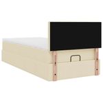 Casa si Gradina - Mobilier - Paturi si accesorii - Paturi - Cadru de pat otoman cu saltea crem 90x190cm stofa - Infinity.ro