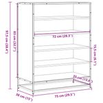 Casa si Gradina - Mobilier - Organizare si depozitare - Organizator incaltaminte - Pantofar, stejar sonoma, 75x38x97,5 cm, lemn prelucrat/metal - Infinity.ro