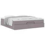 Casa si Gradina - Mobilier - Paturi si accesorii - Paturi - Cadru de pat otoman cu saltea Taupe 160x200cm Material - Infinity.ro