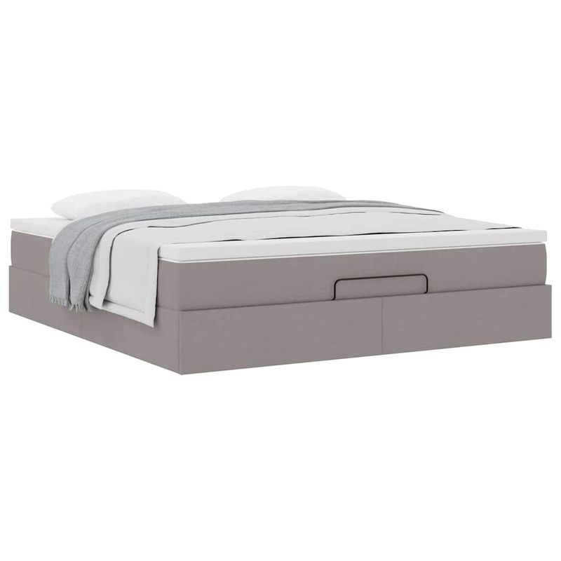 Casa si Gradina - Mobilier - Paturi si accesorii - Paturi - Cadru de pat otoman cu saltea Taupe 160x200cm Material - Infinity.ro