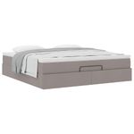 Casa si Gradina - Mobilier - Paturi si accesorii - Paturi - Cadru de pat otoman cu saltea Taupe 160x200cm Material - Infinity.ro