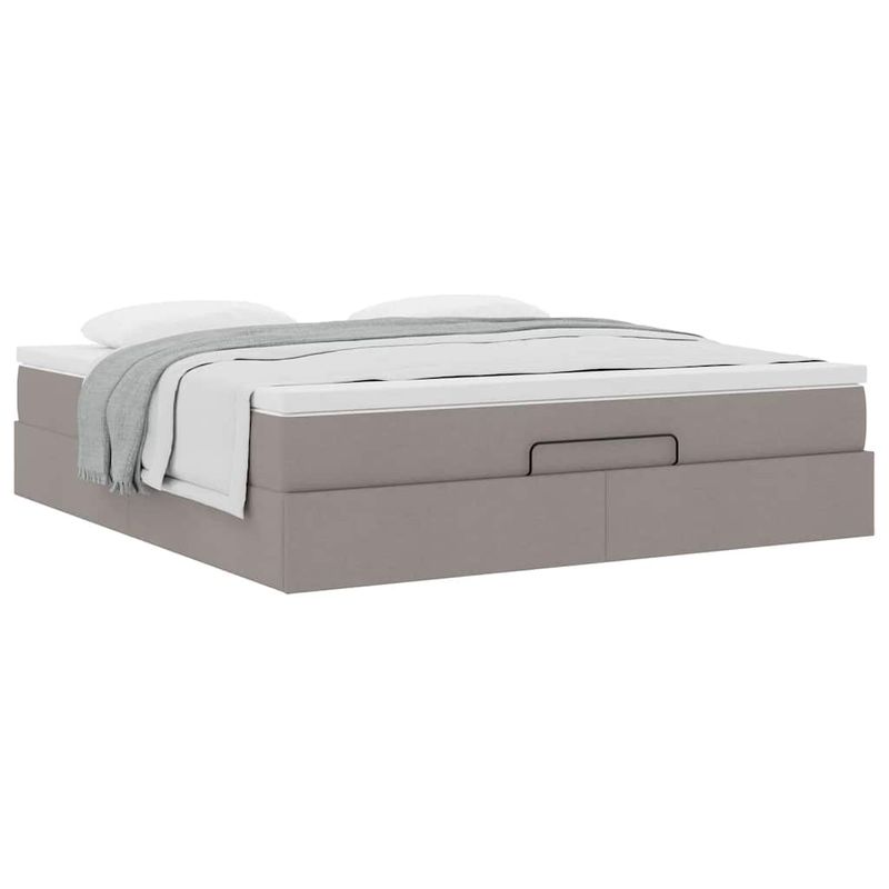 Casa si Gradina - Mobilier - Paturi si accesorii - Paturi - Cadru de pat otoman cu saltea Taupe 160x200cm Material - Infinity.ro