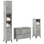 Casa si Gradina - Mobilier - Seturi de mobilier - Seturi baie - Set mobilier de baie, 3 piese, gri beton, lemn compozit - Infinity.ro