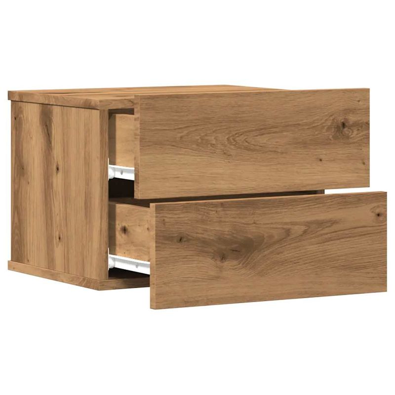 Casa si Gradina - Mobilier - Comode si corpuri - Noptiere - Noptiera de perete, stejar artizanal, 40x32x30 cm - Infinity.ro