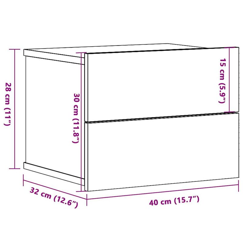 Casa si Gradina - Mobilier - Comode si corpuri - Noptiere - Noptiera de perete, stejar artizanal, 40x32x30 cm - Infinity.ro