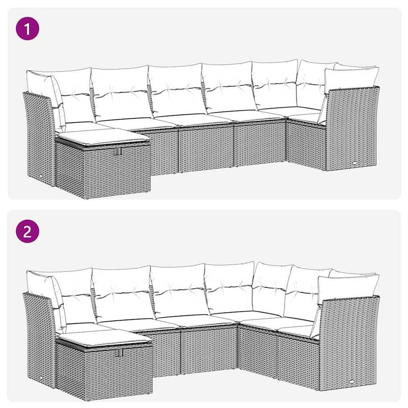 Casa si Gradina - Gradina si terasa - Mobilier exterior - Seturi mobila gradina - Set canapele de gradina cu perne, 7 piese, negru, poliratan - Infinity.ro