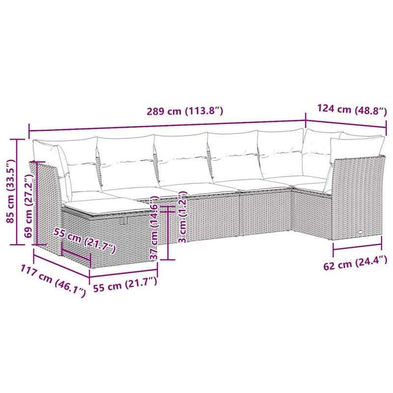 Casa si Gradina - Gradina si terasa - Mobilier exterior - Seturi mobila gradina - Set canapele de gradina cu perne, 7 piese, negru, poliratan - Infinity.ro