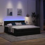 Casa si Gradina - Mobilier - Paturi si accesorii - Paturi - Cadru de pat otoman cu saltele, catifea neagra 200x200cm - Infinity.ro