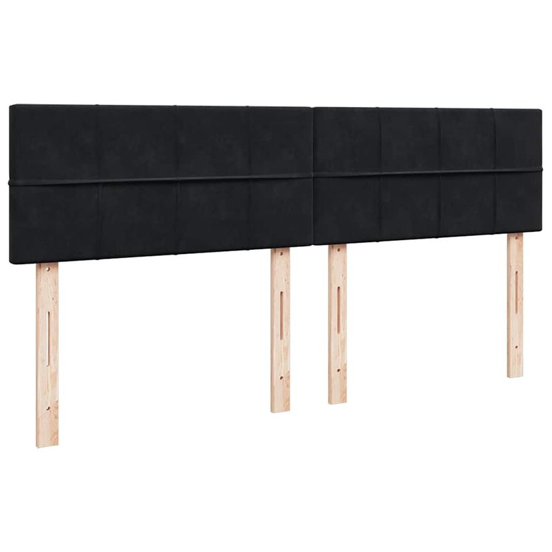 Casa si Gradina - Mobilier - Paturi si accesorii - Paturi - Cadru de pat otoman cu saltele, catifea neagra 200x200cm - Infinity.ro