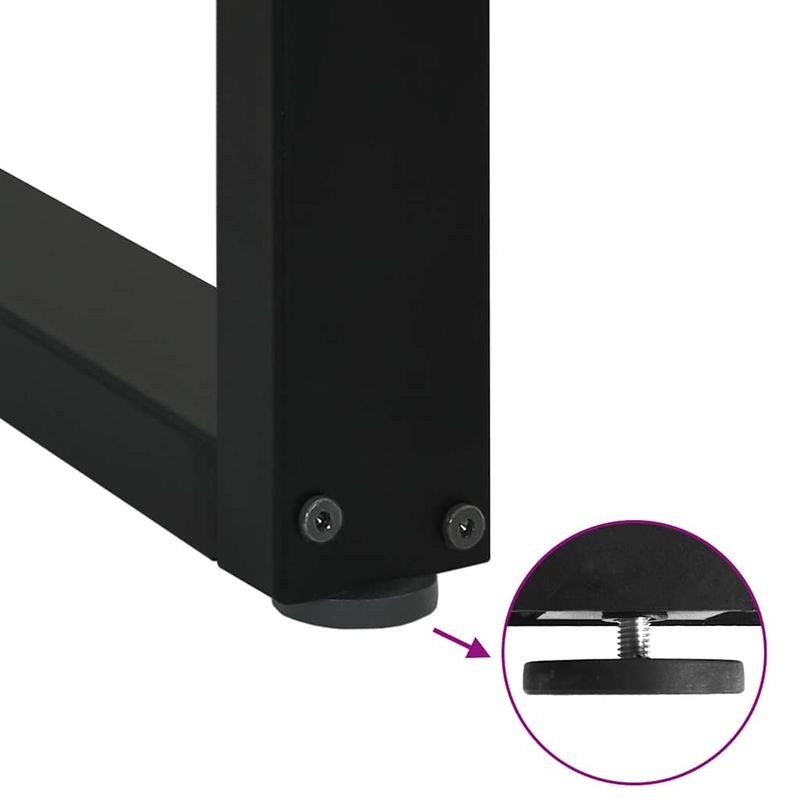 Casa si Gradina - Mobilier - Feronerie si accesorii mobila - Picioare masuta de cafea in forma de U 2 buc Negru Otel - Infinity.ro