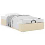 Casa si Gradina - Mobilier - Paturi si accesorii - Paturi - Cadru de pat otoman fara saltea crema 90x200 cm tesatura - Infinity.ro