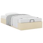Casa si Gradina - Mobilier - Paturi si accesorii - Paturi - Cadru de pat otoman fara saltea crema 90x200 cm tesatura - Infinity.ro