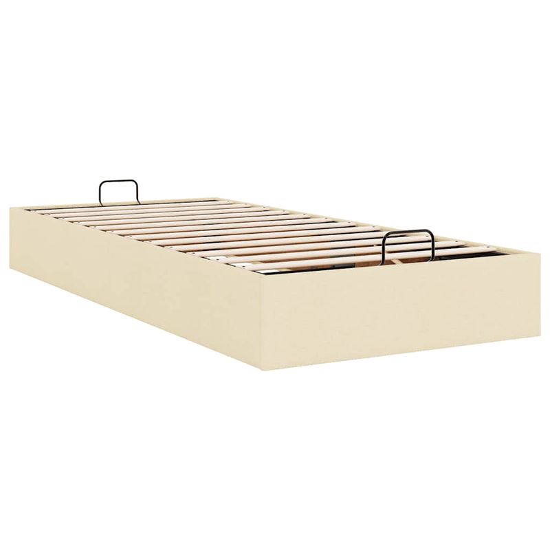Casa si Gradina - Mobilier - Paturi si accesorii - Paturi - Cadru de pat otoman fara saltea crema 90x200 cm tesatura - Infinity.ro