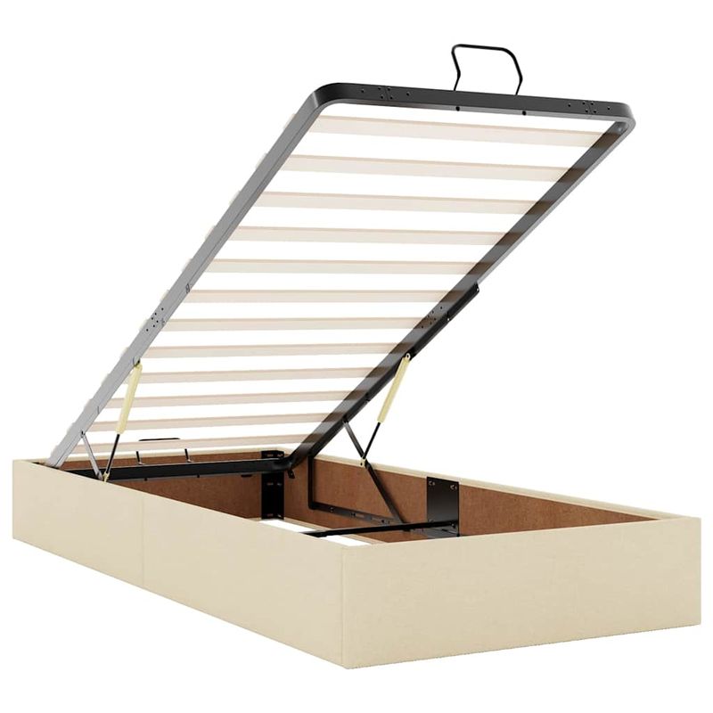Casa si Gradina - Mobilier - Paturi si accesorii - Paturi - Cadru de pat otoman fara saltea crema 90x200 cm tesatura - Infinity.ro