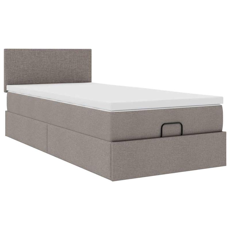 Casa si Gradina - Mobilier - Paturi si accesorii - Paturi - Cadru de pat otoman cu saltea Taupe 80x200cm Material - Infinity.ro
