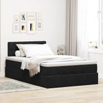 Casa si Gradina - Mobilier - Paturi si accesorii - Paturi - Cadru pat otoman cu saltea neagra 120x190 cm catifea - Infinity.ro