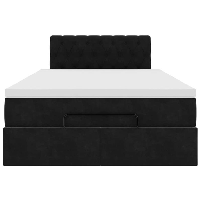 Casa si Gradina - Mobilier - Paturi si accesorii - Paturi - Cadru pat otoman cu saltea neagra 120x190 cm catifea - Infinity.ro