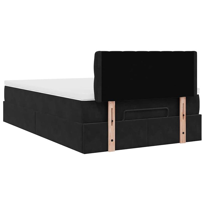 Casa si Gradina - Mobilier - Paturi si accesorii - Paturi - Cadru pat otoman cu saltea neagra 120x190 cm catifea - Infinity.ro