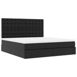 Casa si Gradina - Mobilier - Paturi si accesorii - Paturi - Cadru de pat otoman saltea neagra 160x200cm piele artificiala - Infinity.ro