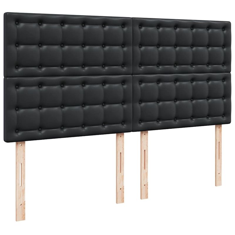 Casa si Gradina - Mobilier - Paturi si accesorii - Paturi - Cadru de pat otoman saltea neagra 160x200cm piele artificiala - Infinity.ro