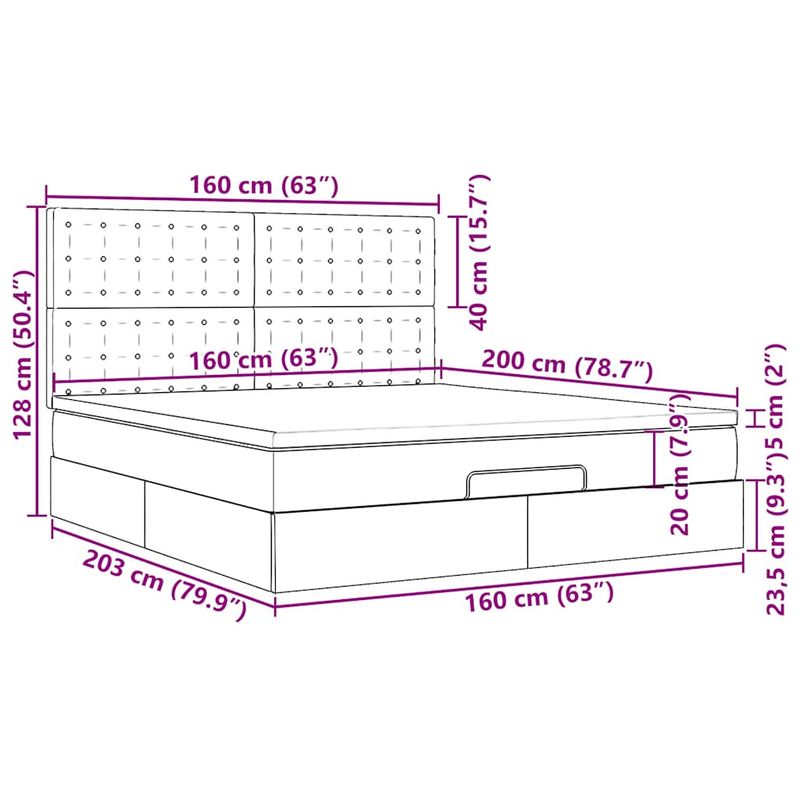 Casa si Gradina - Mobilier - Paturi si accesorii - Paturi - Cadru de pat otoman saltea neagra 160x200cm piele artificiala - Infinity.ro