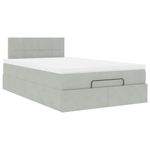 Casa si Gradina - Mobilier - Paturi si accesorii - Paturi - Cadru de pat otoman cu saltea Gri deschis 120x190 cm catifea - Infinity.ro