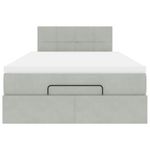 Casa si Gradina - Mobilier - Paturi si accesorii - Paturi - Cadru de pat otoman cu saltea Gri deschis 120x190 cm catifea - Infinity.ro