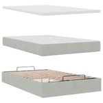 Casa si Gradina - Mobilier - Paturi si accesorii - Paturi - Cadru de pat otoman cu saltea Gri deschis 120x190 cm catifea - Infinity.ro