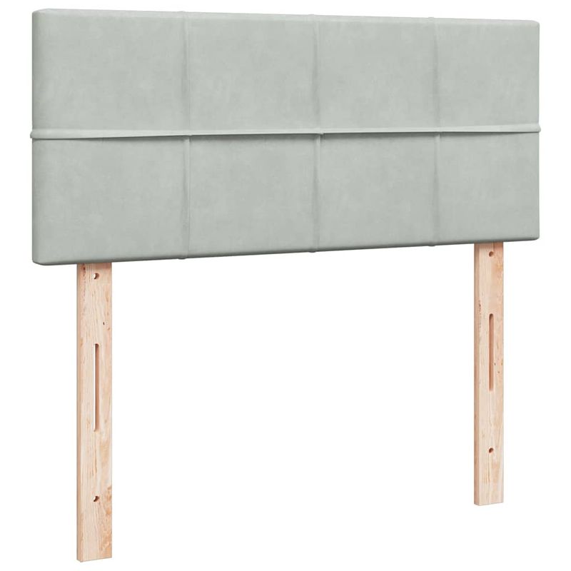 Casa si Gradina - Mobilier - Paturi si accesorii - Paturi - Cadru de pat otoman cu saltea Gri deschis 120x190 cm catifea - Infinity.ro