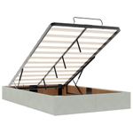 Casa si Gradina - Mobilier - Paturi si accesorii - Paturi - Cadru de pat otoman cu saltea Gri deschis 120x190 cm catifea - Infinity.ro