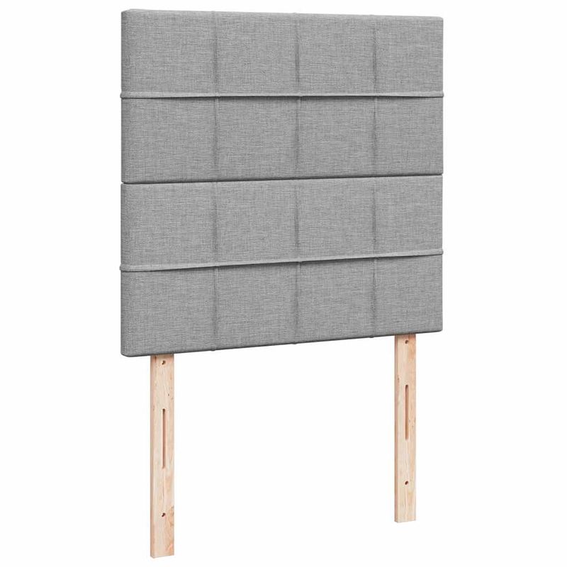 Casa si Gradina - Mobilier - Paturi si accesorii - Paturi - Cadru de pat otoman cu saltea tesatura gri deschis 90x190cm - Infinity.ro