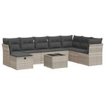 Casa si Gradina - Gradina si terasa - Mobilier exterior - Seturi mobila gradina - Set canapele de gradina cu perne, 9 piese gri deschis poliratan - Infinity.ro