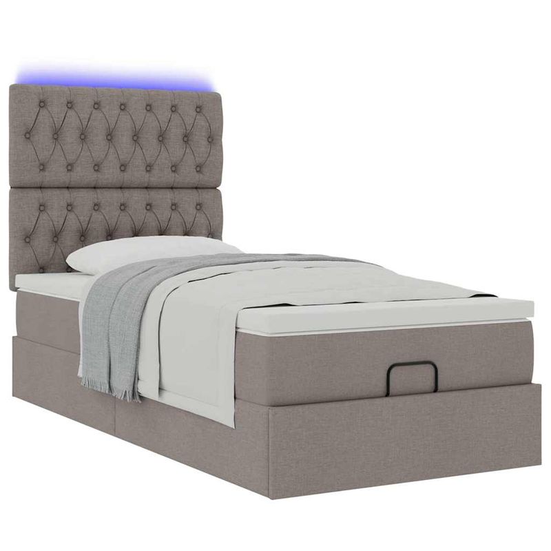 Casa si Gradina - Mobilier - Paturi si accesorii - Paturi - Cadru de pat otoman cu saltea Taupe 80x200cm Material - Infinity.ro