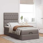 Casa si Gradina - Mobilier - Paturi si accesorii - Paturi - Cadru de pat otoman cu saltea Taupe 80x200cm Material - Infinity.ro