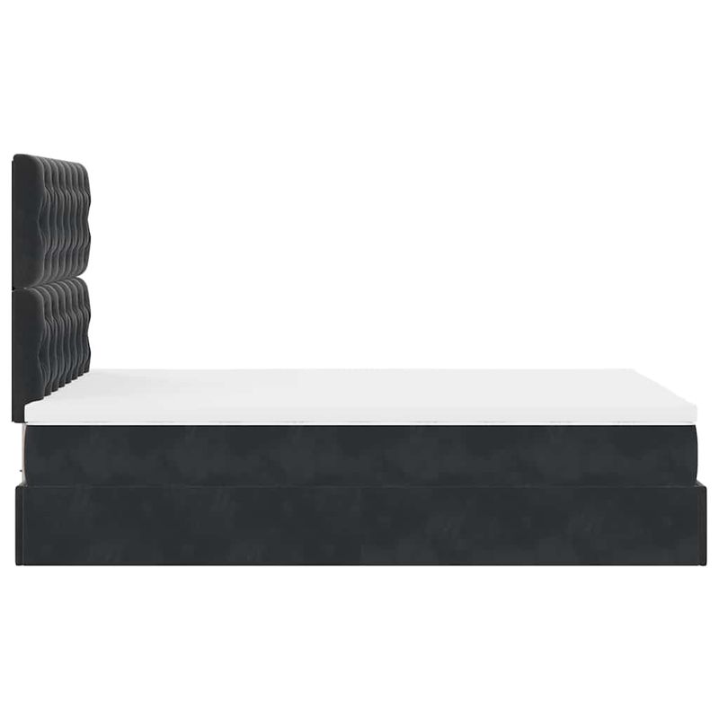 Casa si Gradina - Mobilier - Paturi si accesorii - Paturi - Cadru de pat otoman cu saltea Negru 120x190 cm Tesatura - Infinity.ro