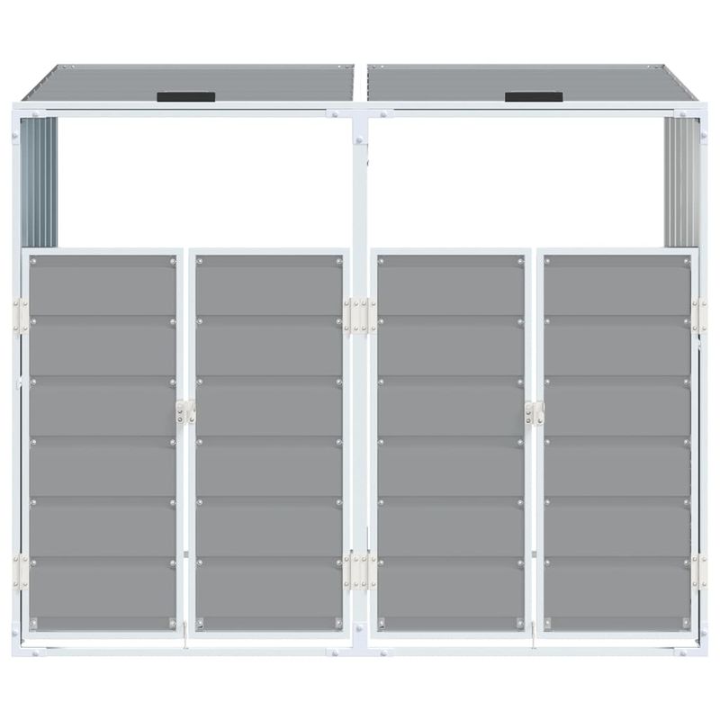 Casa si Gradina - Gradina si terasa - Mobilier exterior - Dulapuri si lazi depozitare exterior - Depozit pubele cu roti duble, gri, 144x81x113 cm, otel - Infinity.ro