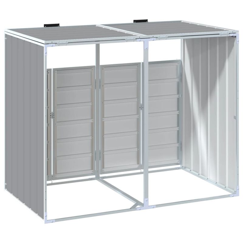 Casa si Gradina - Gradina si terasa - Mobilier exterior - Dulapuri si lazi depozitare exterior - Depozit pubele cu roti duble, gri, 144x81x113 cm, otel - Infinity.ro