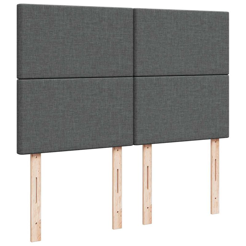Casa si Gradina - Mobilier - Paturi si accesorii - Paturi - Cadru pat otoman cu saltea tesatura gri inchis 140x200 cm - Infinity.ro